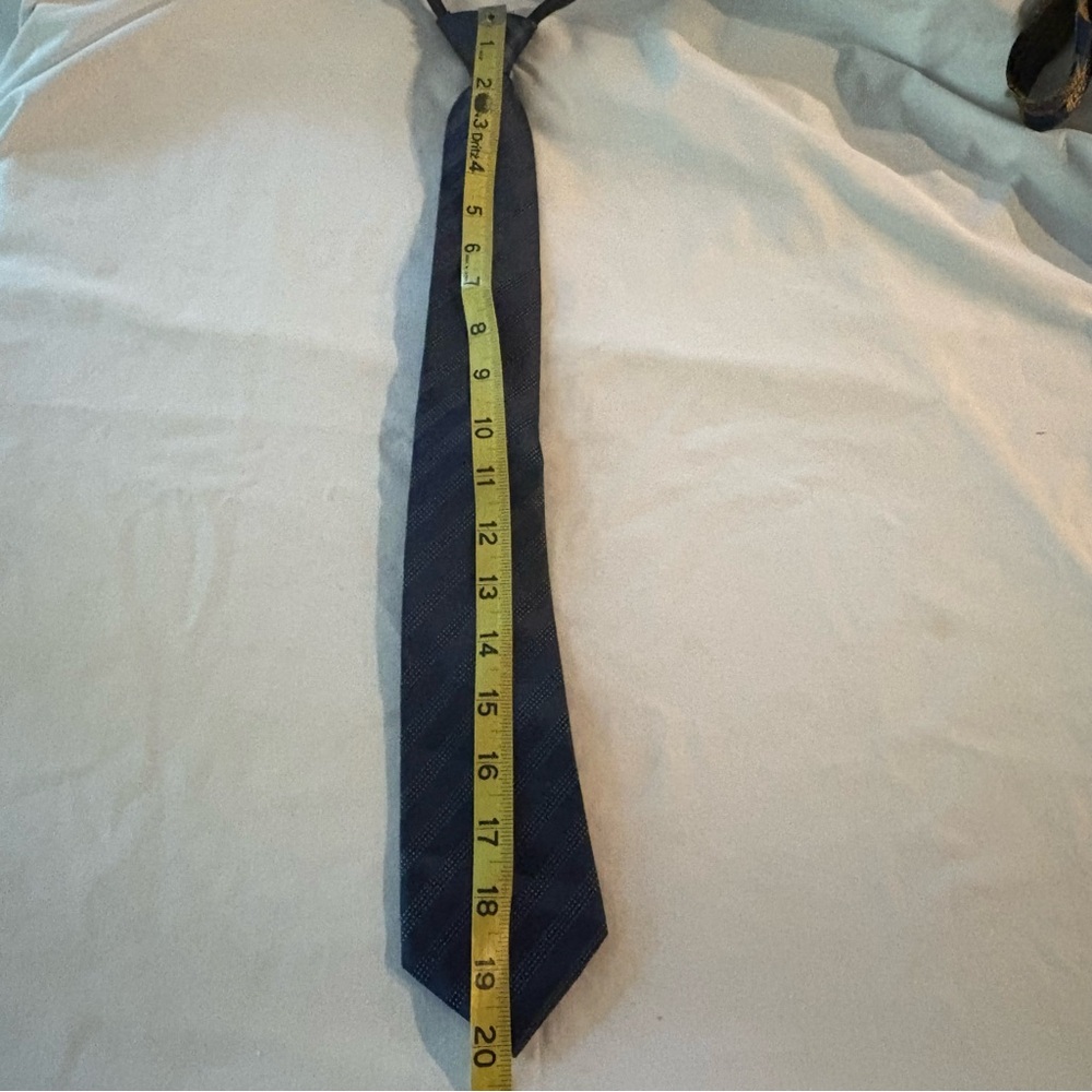 Pre-Tied Zipper Mens Tie For Men Woven Necktie Neckties One Size Navy Blue - Picture 6 of 7
